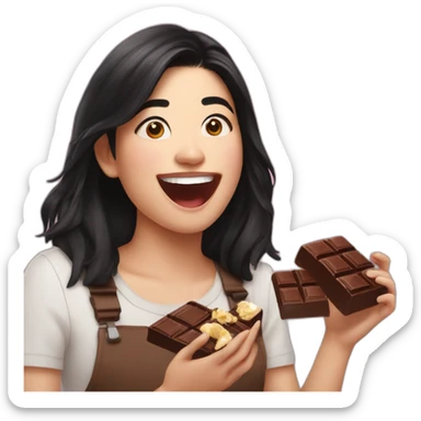 rashmika eat chocolate sticker