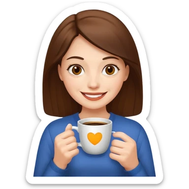 woman, hold a cup of coffee sticker