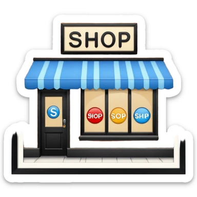 shop with the word shop in the sign sticker