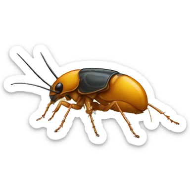 bombardier beetle & sad emojie sticker