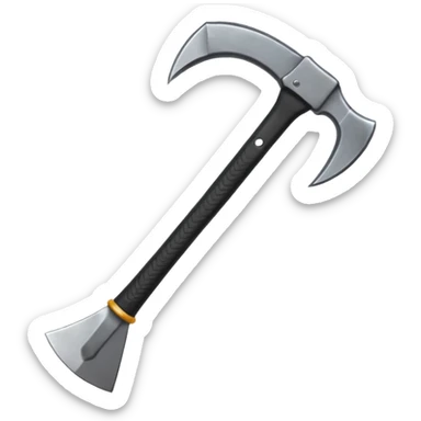 black metal climbing axe pointy curvy edges sticker