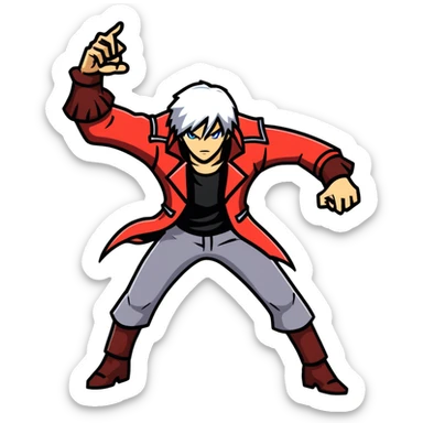 Dante from Devil May Cry in fighting pose sticker