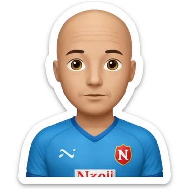 bald man wearing Napoli football jersey sticker