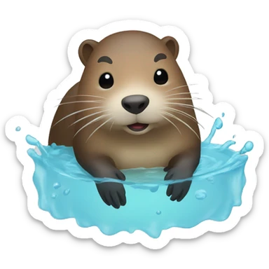 Nutria en el agua sticker