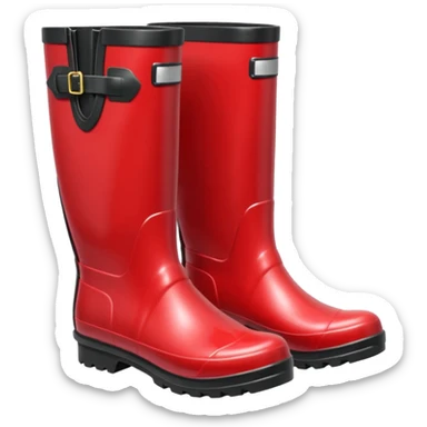 Red rain boots sticker