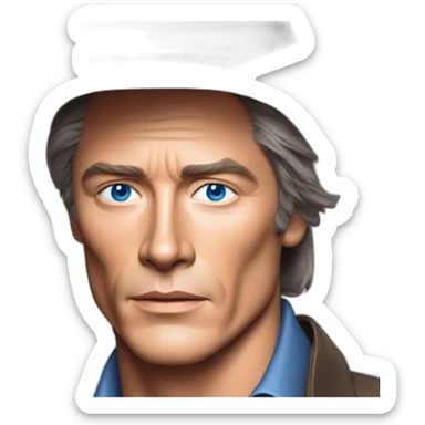 Alain delon blue eyes red hair cowboy sticker