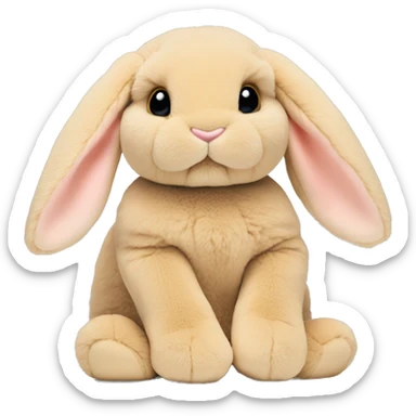 light tan, lop ear bunny, jellycat stuffed animal sticker