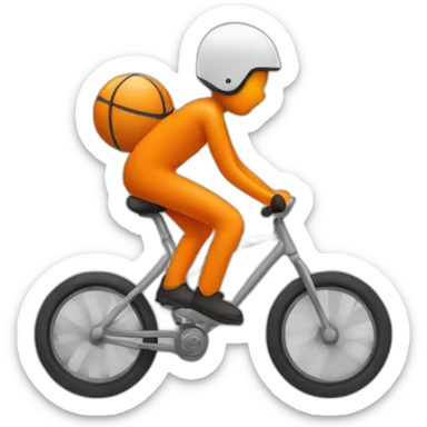 orange stick figure riding a bike uphill sticker