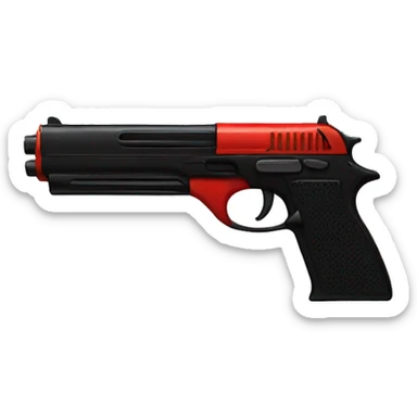 Red and black gun sticker