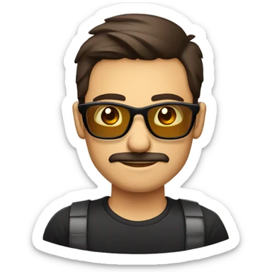 Hombre rubio con gafas tomando una taza de café expreso sticker