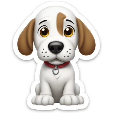 Snoopy looking dog like snoopy cartoon sticker