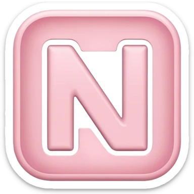 Netflix aesthetic isolated "N" logo in pastel pink sticker