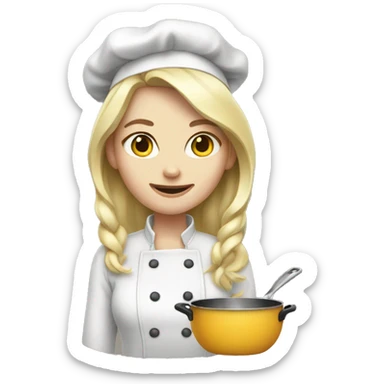 Pale girl cooking  sticker