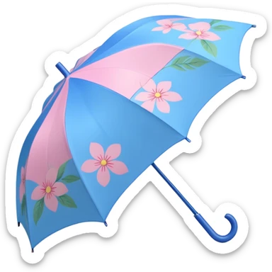 Blue and pink pastel umbrella sticker