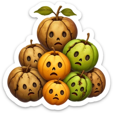 small pile of rotten fruits sticker