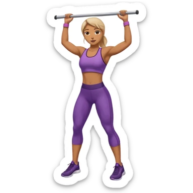 woman doing pull up full body sticker