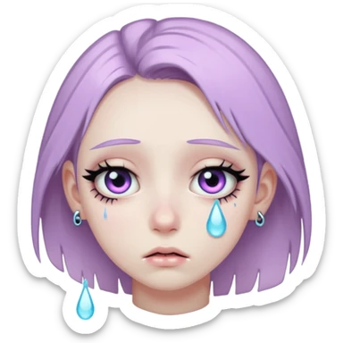 pastel goth eye with tears sticker