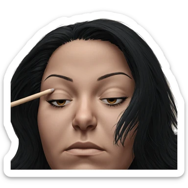 girl with closed eye portrait sticker