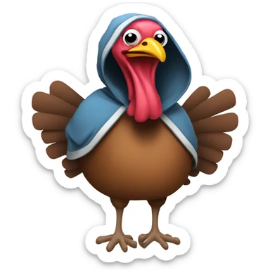 Turkey wearing a hoodie  sticker