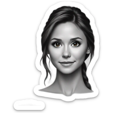portrait Nina Dobrev high details sticker