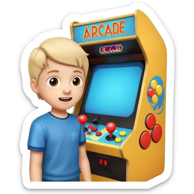 Retro Arcade Kid sticker