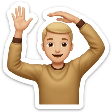 a head with arms dabbing  sticker