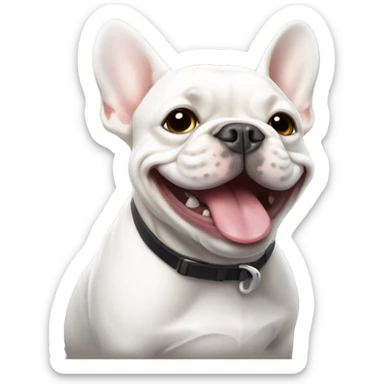 White French Bulldog smiling sticker