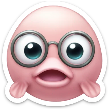 blobfish with monocle  sticker