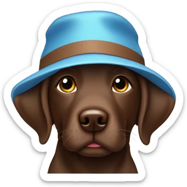 Chocolate lab puppy with hat  sticker
