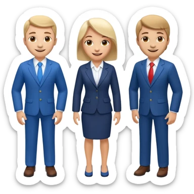3 isometric 3d render people dressed as realtors sticker