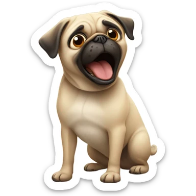 Pug barking sticker