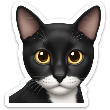  black Carey cat white neck sticker