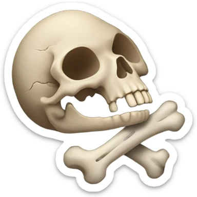 Bone in a pile of mud sticker
