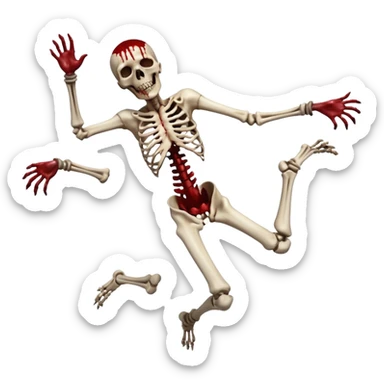 3D rotting corpse jumping in the air. In the style of your bloody skull art. More blood sticker