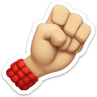 Apple style Fist with red bracelet sticker