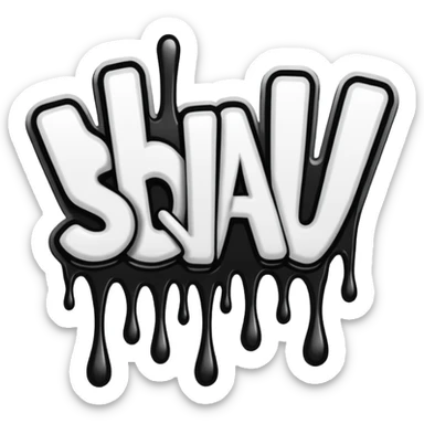 Words that say Squad wipe in drippy letters  sticker