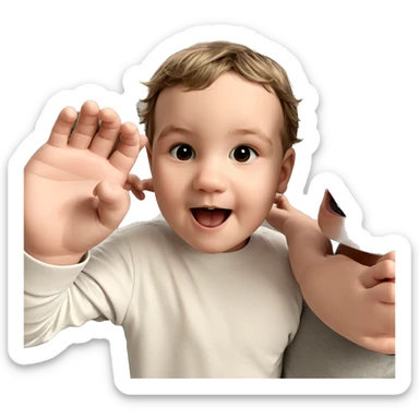 playful boy with glasses sticker