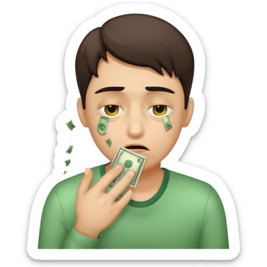 money eyes vomiting sticker