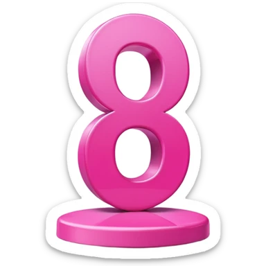 3d levitating pink percentage sign sticker