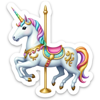 carousel, unicorn sticker