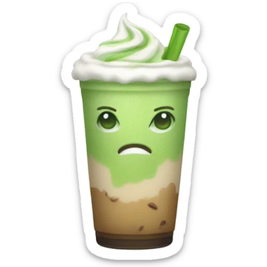 iced matcha latte in emoji style sticker