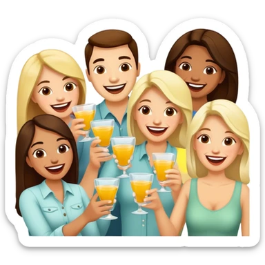 friend group drinking tequila sticker