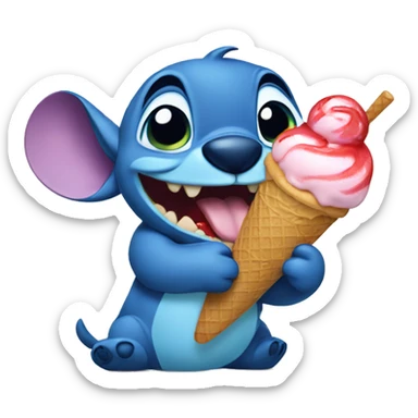 stitch eating ice cream sticker