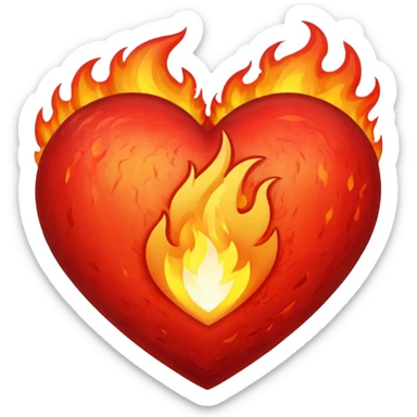fire heart sticker