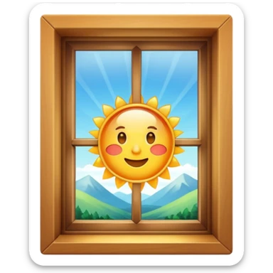 open window with sunlight sticker