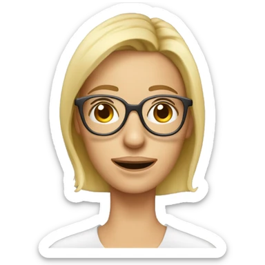 Blonde Frau Schulterlange haar mit dud mit Brille  sticker