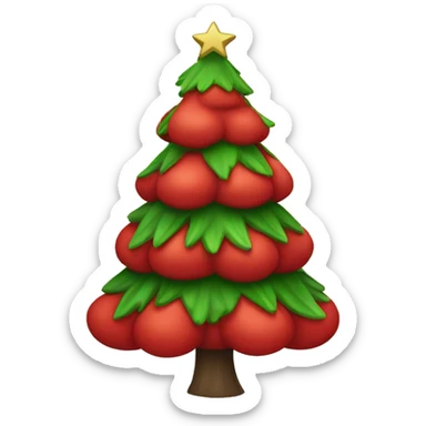 Árbol de navidad color rojo sticker
