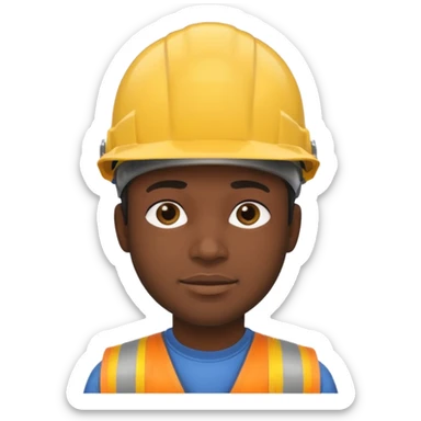 black man wearing safety helmets sticker