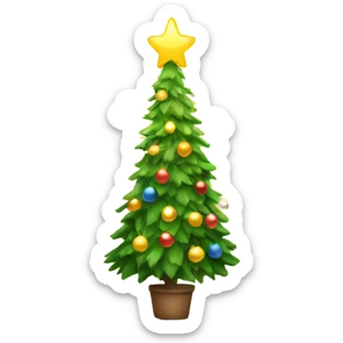 Christmas tree with a sunshine sticker
