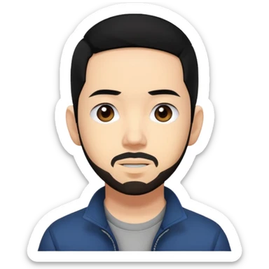 Mike Shinoda with black hair sticker